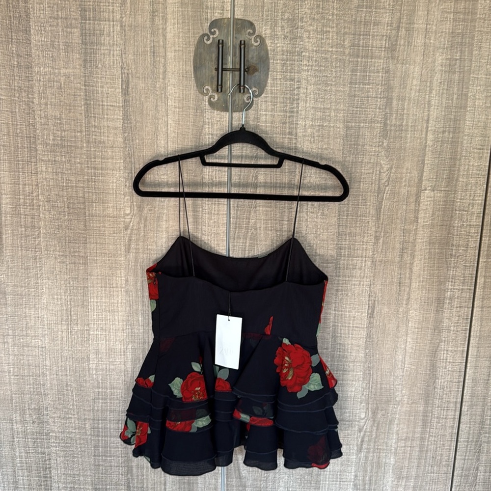 Zara Floral Print Ruffled Top - Picture 11 of 15